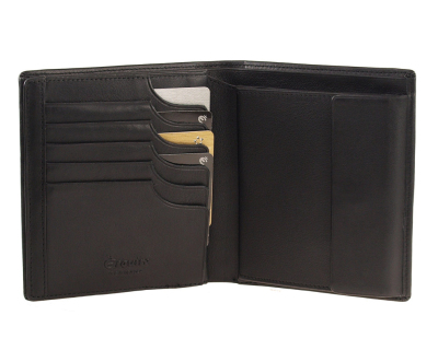 Lederportemonniae geschlossen Esquire Logo Schwarz cardsafe