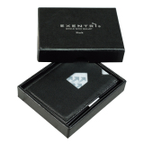 Exentri Wallet Schwarz EX001B-OR RFID Portemonnaie Kartenetui aus Leder