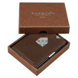 Exentri Wallet Braun EX002 RFID Portemonnaie Kartenetui aus Leder