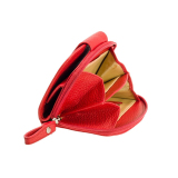 Esquire Damen Geldbörse mit Reißverschluss, Serie Primavera 0962-05 Leder Rot
