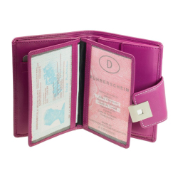 Damengeldbörse Square von Manage Germany Pink Leder Portemonnaie Geldbeutel