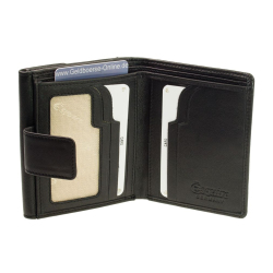 Esquire kleine Damen Geldbörse HELENA 1214-50 Schwarz Leder RFID Schutz