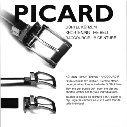 Picard Leder Gürtel 5214-299-001-999 Schwarz Kürzbar Jeansgürtel