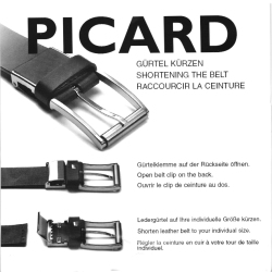 Picard Leder Gürtel 1120-299-280-999 Schwarz/Cafe Kürzbar mit Austauschschnalle