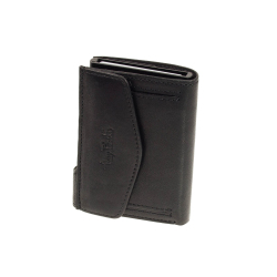 Slim Secure Geldbörse mit Münzfach TONY PEROTTI Vegetale Minibörse Schwarz RFID