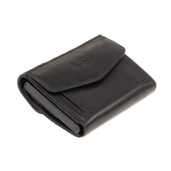 Slim Secure Geldbörse mit Münzfach TONY PEROTTI Vegetale Minibörse Schwarz RFID