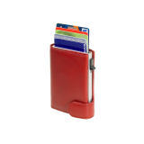 Slim Aluminium Geldbörse mit Münzfach, TONY PEROTTI Vegetale Minibörse Rot RFID