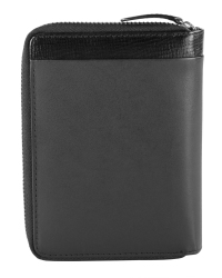 HEAD Glide Reißverschluss Geldbörse Portemonnaie Leder Schwarz Wallet