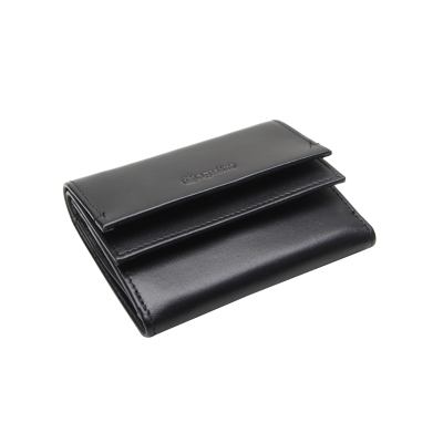 Esquire New Silk kleine Damenbörse Schwarz Portemonnaie Leder Minibörse Wallet