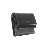 Esquire New Silk kleine Damenbörse Schwarz Portemonnaie Leder Minibörse Wallet