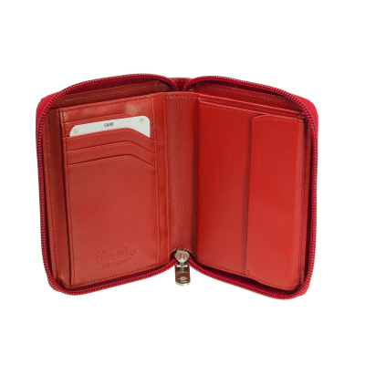 Geldbörse mit umlaufendem Reißverschluss Esquire New Silk Rot Portemonnaie Leder