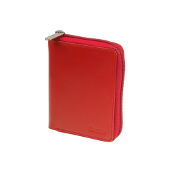 Geldbörse mit umlaufendem Reißverschluss Esquire New Silk Rot Portemonnaie Leder
