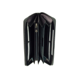 lange Reißverschluss Damengeldbörse Esquire New Silk Schwarz Leder große Geldbörse
