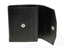 Esquire Silk Damenbörse Schwarz Portemonnaie Leder Geldbörse Geldbeutel Wallet