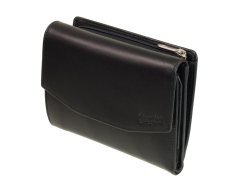 Esquire New Silk Damengeldbörse Schwarz Portemonnaie Leder Geldbeutel Wallet