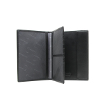 Esquire New Silk große Brieftasche Reisebrieftasche Kartenetui Schwarz Leder
