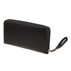 große Damengeldbörse mit Handysteckfach Esquire Silk Schwarz Leder Clutch Wallet
