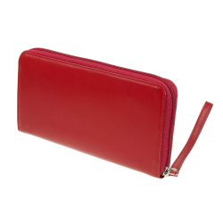 große Damengeldbörse mit Handysteckfach Esquire Silk Rot Leder Clutch Wallet