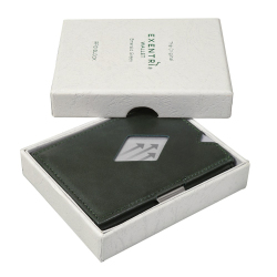 Exentri Wallet Emerald Green Kreditkartenetui Geldbörse Leder Grün RFID Schutz