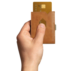 Damen Exentri Wallet Red Kreditkartenetui Geldbörse Leder Rot RFID Schutz