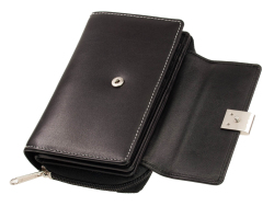 Damen Geldbörse Square von Manage Germany Schwarz Weiß Leder Portemonnie Wallet