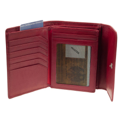 Geldbörse mit Überschlag Esquire Comfort 1227-28 Rot Leder Damen Portemonnaie