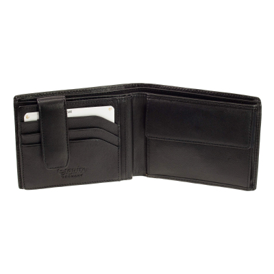 Querformat Geldbörse Esquire Comfort 2235-28 Schwarz Leder Easy Handling Wallet