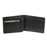 Geldbörse Querformat Strellson Baker Street H7 Leder Portemonnaie Schwarz RFID
