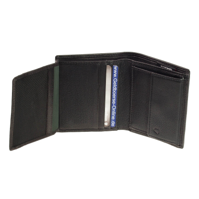 kleine Geldbörse Hochformat Strellson Harrison Q6 Leder Schwarz Miniportemonnaie 