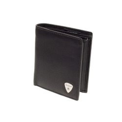 kleine Geldbörse Hochformat Strellson Harrison Q6 Leder Schwarz Miniportemonnaie