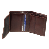 kleine Geldbörse Strellson Jefferson Q6 Leder Miniportemonnaie Braun RFID Schutz