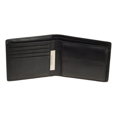 schlanke Geldbörse Maitre Gilbrecht f3 Portemonnaie Leder Schwarz RFID Schutz