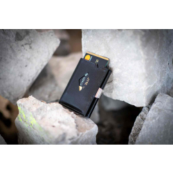 Exentri Multiwallet mit Münzfach Schwarz Portemonnaie RFID Leder Slim Wallet