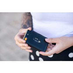 Exentri Multiwallet mit Münzfach Schwarz Portemonnaie RFID Leder Slim Wallet