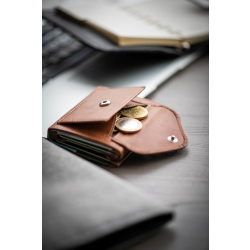 Exentri Multiwallet mit Münzfach Sand Braun Portemonnaie RFID Leder Slim Wallet