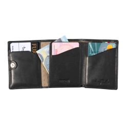 Slim Wallet Mini Geldbörse Münzfach Tony Perotti Vegetale RFID Black / Schwarz