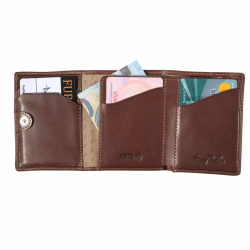 Slim Wallet Mini Geldbörse Münzfach Tony Perotti Vegetale RFID Darkbrown / Braun