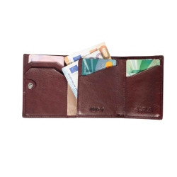 Slim Wallet Mini Geldbörse mit Münzfach Tony Perotti Vegetale RFID Burgundy Rot