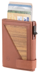 Kartenbörse Sebastian Sturm Geldbörse Holz Flo cognac glatt/Amazaque Mini Wallet