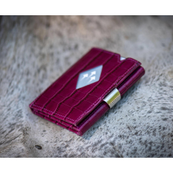 Exentri Geldbörse mit Münzfach Caiman Purple Portemonnaie RFID Slim Wallet