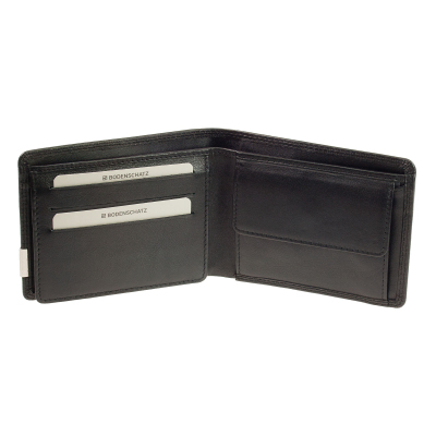 Leder Geldbörse Bodenschatz Kings Nappa 8-656-001 Portemonnaie Schwarz RFID