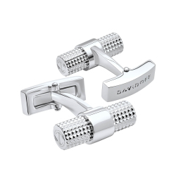 Manschettenknöpfe Davidoff Paris 22889 Messing Platiert Rhodium Cufflinks Rund