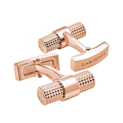 Manschettenknöpfe Davidoff Paris 22891 Rotgold Rosé Cufflinks Barrel Rund