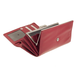Damen Bügel Geldbörse Rot Bodenschatz Kings Nappa 8-785-019 Leder RFID Schutz