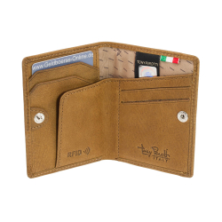Kleine Geldbörse Portemonnaie Tony Perotti Vintage RFID Schutz Braun VV/CC/3835