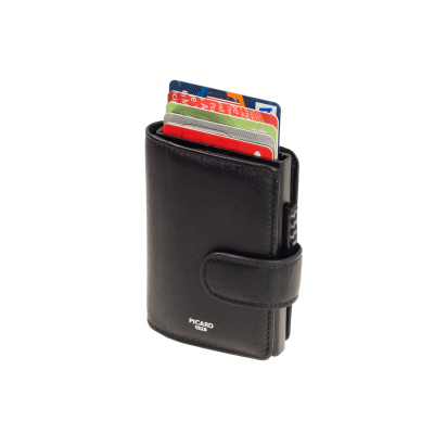 Picard Bingo Mini Portemonnaie Alubox Schwarz Kartenschützer RFID ohne Münzfach