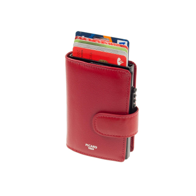 Picard Bingo Mini Geldbeutel Alubox mit Schieber Rot Kartenschützer RFID Schutz