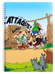 Asterix DIN A4 Spiralbuch Clairefontaine 50 Blatt liniert mit Rand, L`Attaque!