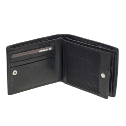 Geldbörse Querformat Strellson Jefferson Leder Portemonnaie Schwarz RFID Schutz