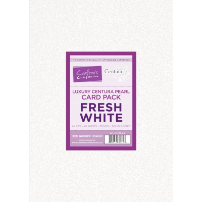 Crafter´s Companion Centura Pearl, Double Sided, A4, 310g, 40 Blatt, Farbe: Fresh White